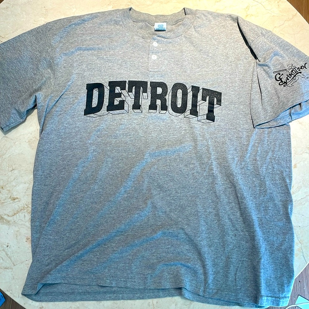 Vintage Detroit Baseball henley shirt Soffe XL